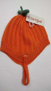 NWT Baby Infant 6-12 mo Cat & Jack Target Knitted Pumpkin Bonnet Hat - Picture 1 of 3