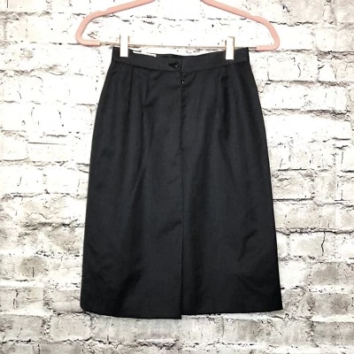 Women's Giorgio Armani Le Collezioni Gray Virgin Wool Pencil Skirt Size 2 Zipper - Image 1 of 4