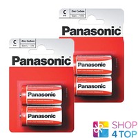 4 PANASONIC ZINC CARBON C LR14 BATTERIES 1.5V BABY R14 MN1400 AM2 E93 NEW