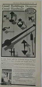 1928 P.&F. Corbin Hardware Colonial Hand Forged Pulls Handles Original Ad - Bild 1 von 1