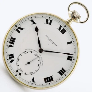 ORIGINAL PAUL DITISHEIM SOLVIL MANUAL WIND SWISS POCKET WATCH NICE ENAMEL DIAL - Picture 1 of 11