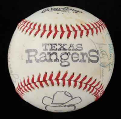 TEXAS RANGERS TEAM-SIGNED BALL ALOMAR CAMPANERIS BARKER OLIVER KOENIG MATLACK+13 - Image 1 of 4