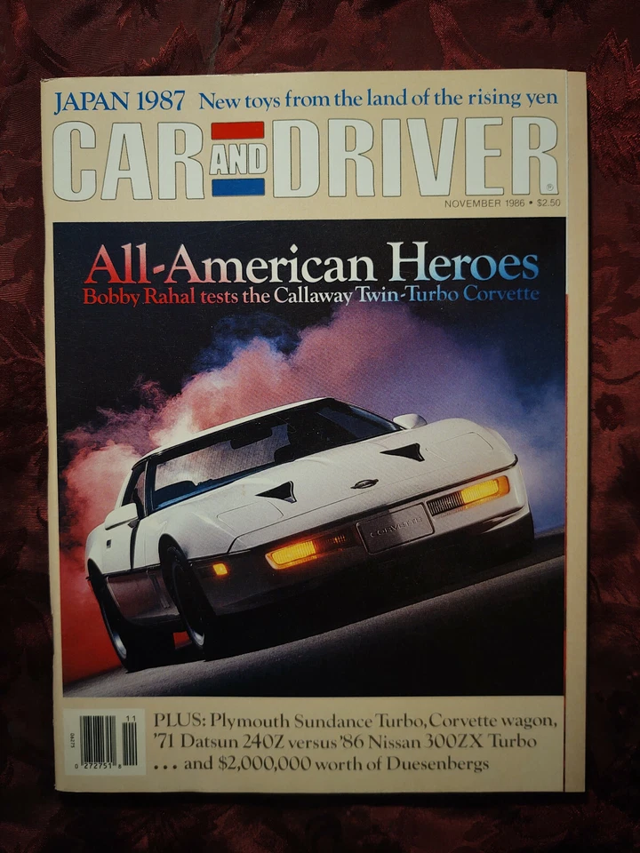 CAR and DRIVER November 1986 Callaway Corvette Plymouth Sundance Ford Scorpio  Foto 1 de 1