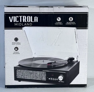 Victrola The Midland VTA-67 Giradischi Bluetooth 3 in 1 - Noce Casale - Foto 1 di 12