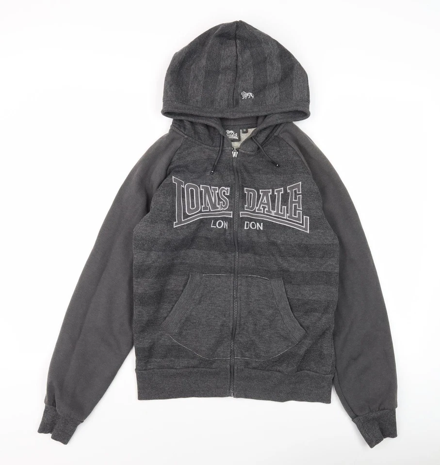 Lonsdale Women's Grey Full Zip Hoodie - Size 10 - Image 1 of 4