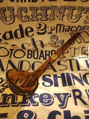 Guzzini Acryl Schöpfkelle Bowle Suppe Vintage braun Rauch Kelle mit Aufkleber - Bild 1 von 4