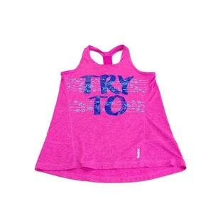 Reebok Running Top L Pink Girl Racerback Gym Training Yoga Comfort Performance - Picture 1 of 6