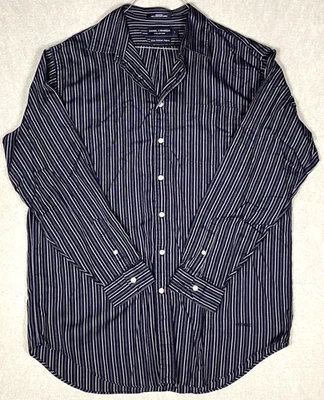 Camisa Daniel Cremieux Para Hombre Grande Azul Rayas Abotonada Manga Larga Algodón #2624 Foto 1 de 4