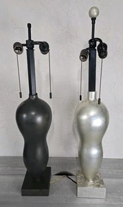 Pair Of Vintage MCM Lamps John Hutton for Donghia Brown Gold FOR RESTORATION - Picture 1 of 24