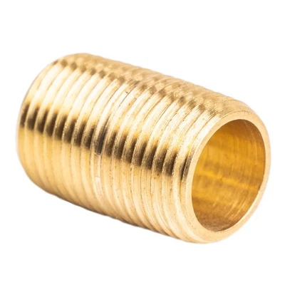 3/8" NPT X Male Close Pipe Nipple Threaded Brass Fitting Pipe Connector - Image 1 of 4