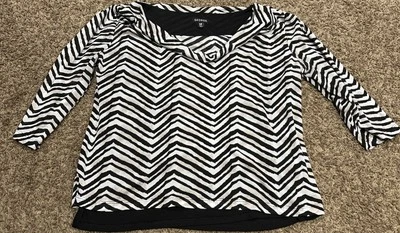 Blusa para mujer George XL con estampado de cebra manga 3/4 poliéster A41 Foto 1 de 3