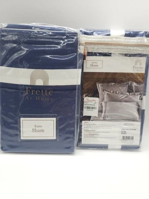 Juego de 2 fundas de almohada Frette ARNO Euro azul blanco NUEVO JL925024 Foto 1 de 4