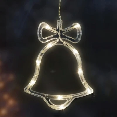 Christmas Window Light 10 LED Bell Hanging Wall Festive Display Decor - Image 1 of 3