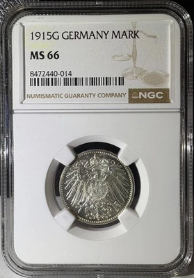 1915-G Germany 1 Mark NGC MS66 (014) - Image 1 of 4