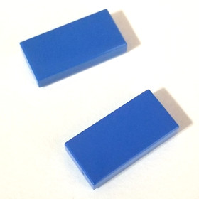 Lot of 2 LEGO Blue 1x2 Tile 3069 / 30070 Brick Parts Pieces