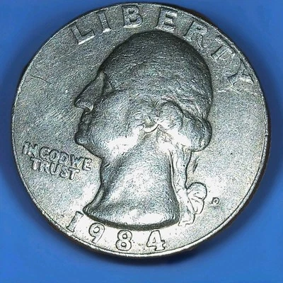 Rare 1984D QTR Error Coin,Rim Error - Image 1 of 4