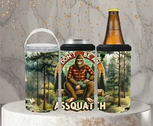 Funny Bigfoot Can Cooler: 4-in-1 Stainless Steel Tumbler - Picture 1 of 4