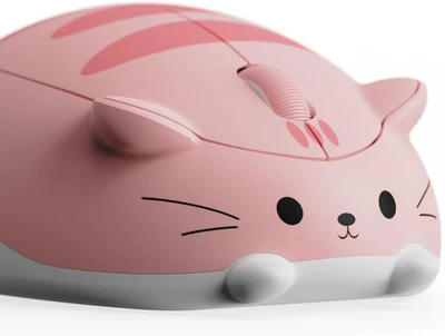 Grazioso Mouse Wireless Con Tema Gatto, Mice Rosa, Mice Tri-Mode Bluetooth 3.0/5 - Immagine 1 di 4