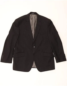 PIERRE CARDIN Mens 2 Button Blazer Jacket UK 38 Medium Black Pinstripe BW28 - Picture 1 of 3