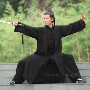 3 Pieces Wudang Taoist Robe Kung Fu Tai Chi Suit Martial Arts Wu Shu Uniform - Picture 1 of 15