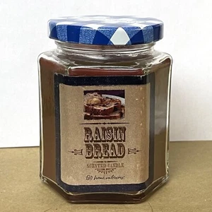 Home Interiors Candle RAISIN BREAD Candle 7.5 oz HEXAGON Glass JAR CANDLE - Picture 1 of 4