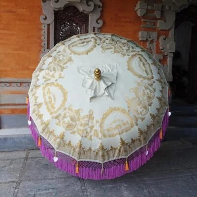 Beach Vibes Balinese Umbrella – Soft Vanilla White Style - Image 1 of 4