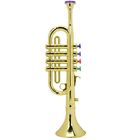 Kid Trumpet Golden Coated Plastic Children Preschool Music Toy Gift Wind Ins Hb0