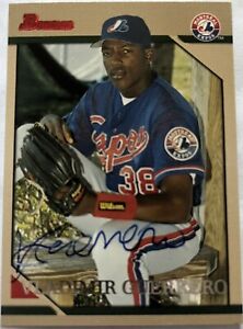 Vladimir Guerrero 1996 Bowman Rookie On Card In Person Autograph # 374