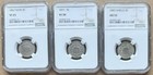 3 Piece Lot Shield Nickels Ngc Certified 1867 Rays 5C 1871 5C & 1883 Shield 5C