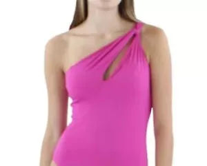 Carmen Marc Valvo XL 1 SHOULDER CUT OUT TANKINI TOP Twisted Tides 119101 - Picture 1 of 3
