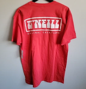 NWT O'neill Original Creations Red and Distressed White Size Large Short Sleeve - Picture 1 of 10
