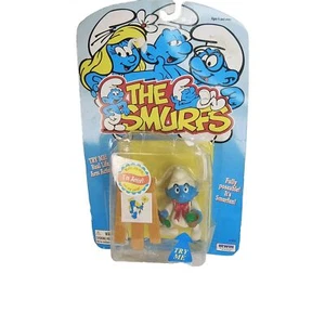 The Smurfs Artist Poseable Action Figure Irwin #13010 Peyo 1996 Vintage Sealed - Picture 1 of 24