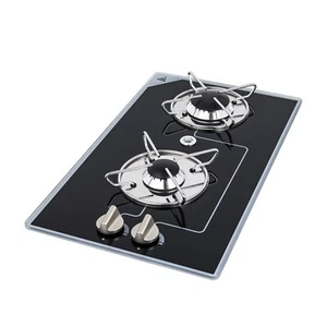 Navyload Gas Hob from Crystal Glass 2 Flame 1x 1750W 1x 3000W 500x300mm - Picture 1 of 3