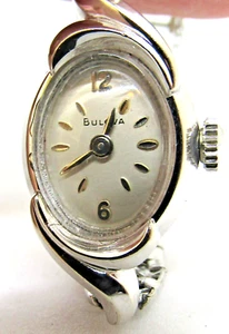 Vintage Bulova 10kt Rolled White Gold Plate Watch - Picture 1 of 10