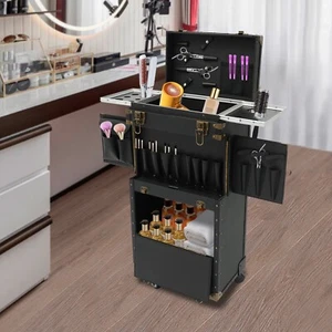 MOVEABLE HAIRDRESSING BARBER TOOL BOX STORAGE CASE WITH LOCKS - Picture 1 of 15