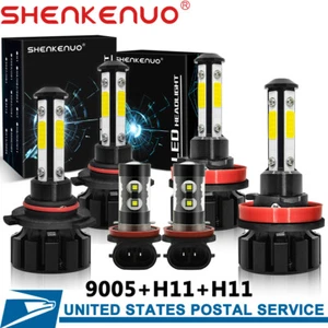 For Toyota Tundra 2007-2013 Combo 6p 6000K LED Headlight Hi/Lo + Fog Light Bulbs - Picture 1 of 12
