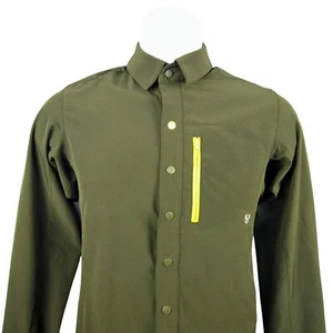 Stoic Button-Down Shirt Nikwax Water Repellent Hiking Outdoor Olive Green S - Picture 1 of 6