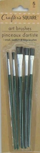 Pinceles de pintura de artista cuadrados Crafter's 5 pequeños, medianos grandes ~ verdes - Imagen 1 de 1