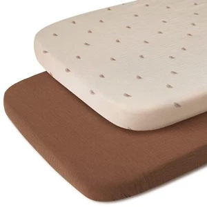 Soft Cotton Muslin Bassinet Sheets, 2 Pack - Picture 1 of 8