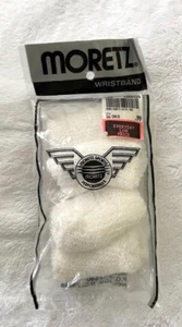 VINTAGE MOREITZ SPORTS Unisex Wristbands / SWEATBANDS WHITE band  2-pack NEW - Picture 1 of 1