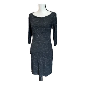 Bailey 44 Womens Column Bodycon Dress Black Spacedye Tiered Jersey Knit M - Picture 1 of 11