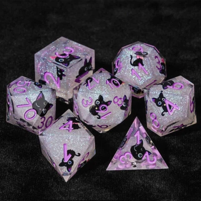 Resin Polyhedral 7-Die Dice Set for Table Games RPG Dice Gaming D&D Resin Dice  - Image 1 of 3