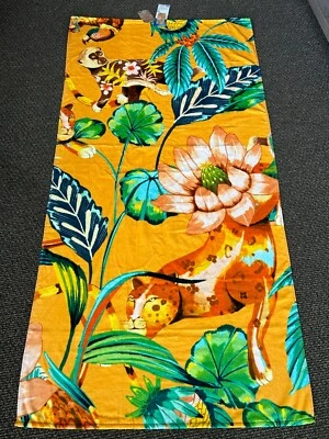 Toalla de playa de lujo Dohler Tropical Hacienda. Terciopelo.  36"x70" Hecho en BRASIL Foto 1 de 4