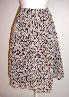 Falda George Forrada Gasa Talla 10 Patrón Hoja Marrón Foto 1 de 4