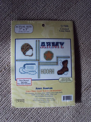Army Counted Cross Stitch Craft Kit 7x5" 51508 Military Armed Forces  Sealed - Image 1 of 2