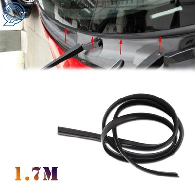 Tiras de goma negras para molduras de moldura de moldura de moldura de panel delantero debajo del parabrisas de coche de 1,7 m Foto 1 de 4