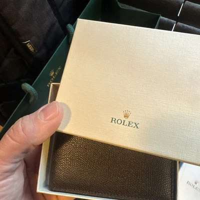 Rolex Auténtico VIP Cuero Marrón Doble Cartera - NUEVO - Gran Regalo Foto 1 de 4