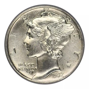 1937 Mercury Dime PCGS MS-67 FB CAC - Picture 1 of 4
