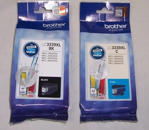 2 x Cartuchos Brother genuinos LC3339XL negros, cian para MFC-J5845DW ++ - Imagen 1 de 1