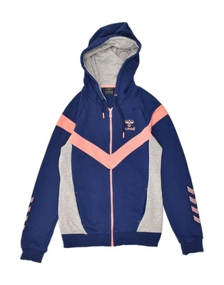 Suéter con Capucha y Cremallera HUMMEL para Mujer Reino Unido 8 Pequeño Azul Bloque de Color Algodón AT14 Foto 1 de 3